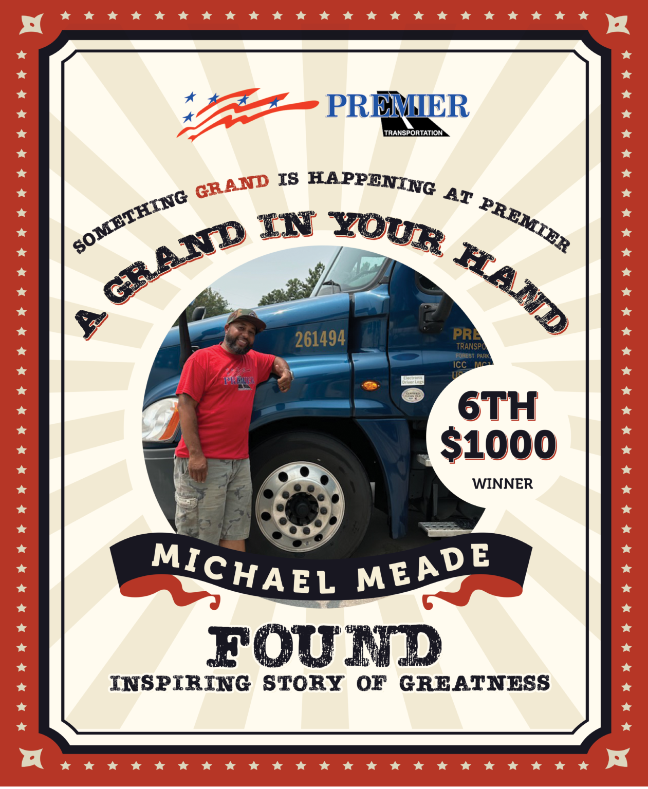 Congratulations, Mike Meade! Our 6th Grand In Your Hand Contest Winner