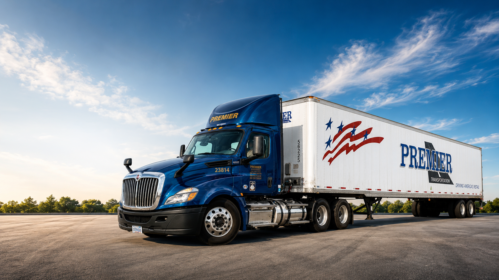 Premier Transportation truckload truck on the highway
